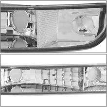 4Pcs Chrome Housing Clear Corner Headlight Bumper Light Lamp Replacement for GMC Sierra Yukon XL 1500 2500 3500 C3 99-07
