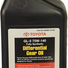 Toyota Genuine Fluid 00289-75140 Synthetic Hypoid API GL-5 75W-140 Gear Lube - 1 Quart