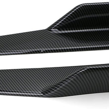 iJDMTOY Left/Right Black Carbon Fiber PP Universal Rear Side Skirt Winglets Diffusers For Car