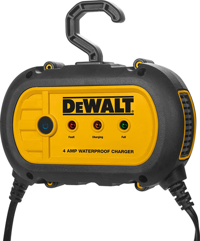 DEWALT DXAEWPC4 Fully Automatic 4 Amp 12V Waterproof Battery Charger/Maintainer with Cable Clamps