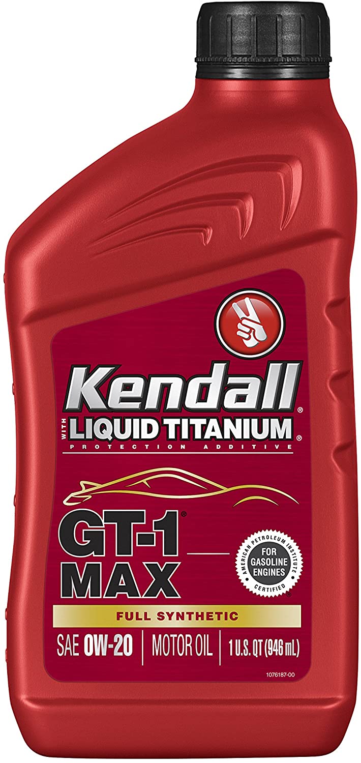 Kendall 1074947 Synthetic Motor Oil (GT-1 MAX Full with Liquid Titanium 0W20-1 Quart), 32. Fluid_Ounces