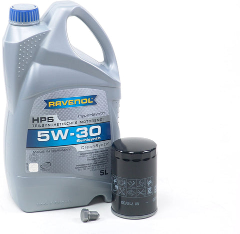 Blau J1A5053-E Motor Oil Change Kit - Compatible with 2000-05 VW Jetta IV w/ 4 Cylinder 1.8T Engine - 5w30