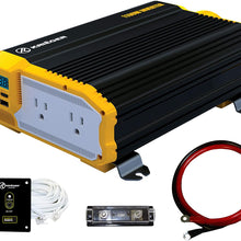 KRIËGER 1100 Watt 12V Power Inverter Dual 110V AC Outlets, Installation Kit Included, Automotive Back Up Power Supply For Blenders, Vacuums, Power Tools MET Approved According to UL and CSA.