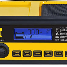 DEWALT DXAEC80 30 Amp Bench Battery Charger: 80 Amp Engine Start, 2 Amp Maintainer, 120V AC Outlet, 3.1A USB Port, Battery Clamps