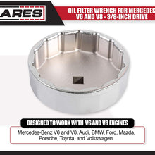 ARES 56041 – Adjustable 3-Jaw Oil Filter Wrench – 2 1/2-Inch to 4 Inch (63mm to 101mm) Capacity – Use with 3/8 or 1/2-Inch Drive Ratchets or 7/8-Inch Wrenches – Carbon Steel Construction