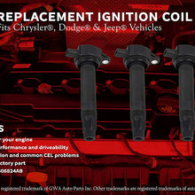 Ignition Coil Pack Set of 4 - Replaces 4606824AB, UF557, C1587, 5C1644, C-1587, GN10346 - Compatible with Dodge, Jeep & Chrysler Vehicles - 200, Sebring, Avenger, Caliber, Journey, Compass, Patriot