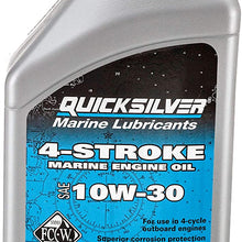 Quicksilver 8M0078616 4-Stroke Marine Engine Oil – for Outboard, Sterndrive & Inboard Engines – SAE 10W-30 Mineral – 1 Quart