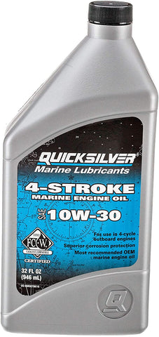 Quicksilver 8M0078616 4-Stroke Marine Engine Oil – for Outboard, Sterndrive & Inboard Engines – SAE 10W-30 Mineral – 1 Quart