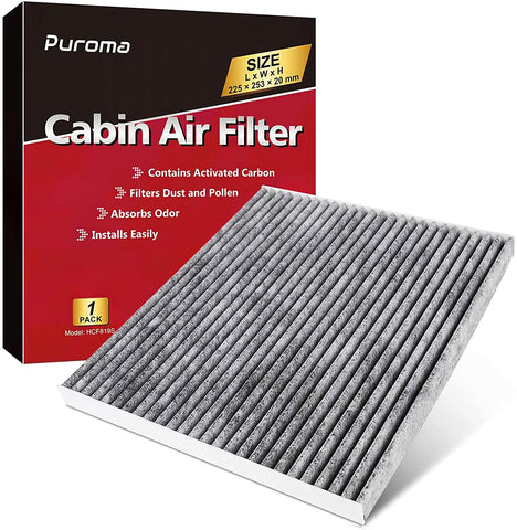 Puroma Cabin Air Filter with Activated Charcoal Layer Replacement for CP819, CF11819, Hyundai Azera Santa Fe Sonata, Chevrolet Captive Sports Equinox, GMC Terrain, Saturn Vue