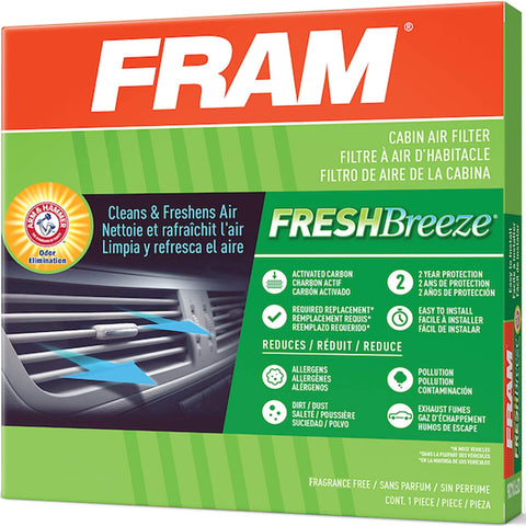 FRAM Fresh Breeze Cabin Air Filter with Arm & Hammer Baking Soda, CF10132 for Toyota Vehicles