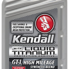 Kendall (1057239-AI) GT-1 5W-30 High Mileage Synthetic Blend Motor Oil with Liquid Titanium - 1 Quart