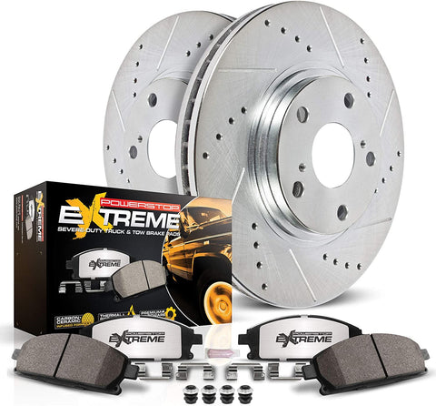 Power Stop K7131-36 Z36 Truck & Tow Rear Brake Kit- Brake Rotor and Carbon-Fiber Ceramic Brake Pads