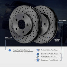 PowerSport Black Rear Drilled Rotors + Ceramic Brake pads BBXR.03003.02