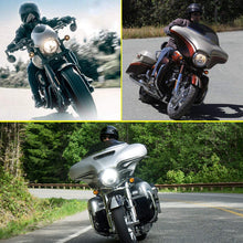 7" Motorcycle LED Headlights for Harley Davidson,2 PCS 4.5" LED Fog Lights Kits, Halo LED Headlamp Bracket Mounting Ring, 3 in 1 for Road King, Road Glide, Street Glide, Electra Glide, Ultra Limited