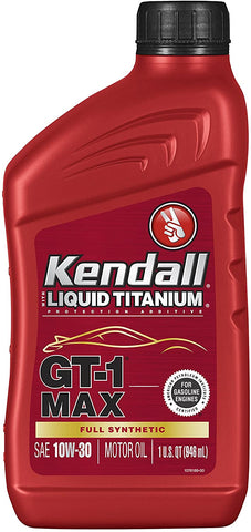 Kendall 1074949 Synthetic Motor Oil (GT-1 MAX Full with Liquid Titanium 10W30-1 Quart), 32. Fluid_Ounces