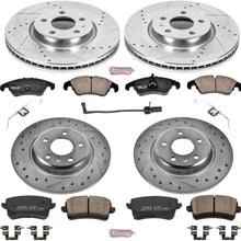 Power Stop K6134 Front & Rear Brake Kit with Drilled/Slotted Brake Rotors and Z23 Evolution Ceramic Brake Pads