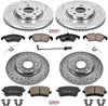 Power Stop K6134 Front & Rear Brake Kit with Drilled/Slotted Brake Rotors and Z23 Evolution Ceramic Brake Pads