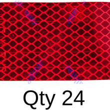 Amber/Red 2x3" Rectangle High Visibility Reflective Stick-On Prism Reflector | DOT-SAE | Strong Adhesive/Weatherproof | Trailer Camper RV Flatbed Fender Property Boat Marine (Red, Qty 4)