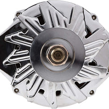 DB Electrical ADR0335-C6 Chrome Alternator Compatible with/Replacement for Chevy 10SI One Wire 6 Groove Pulley