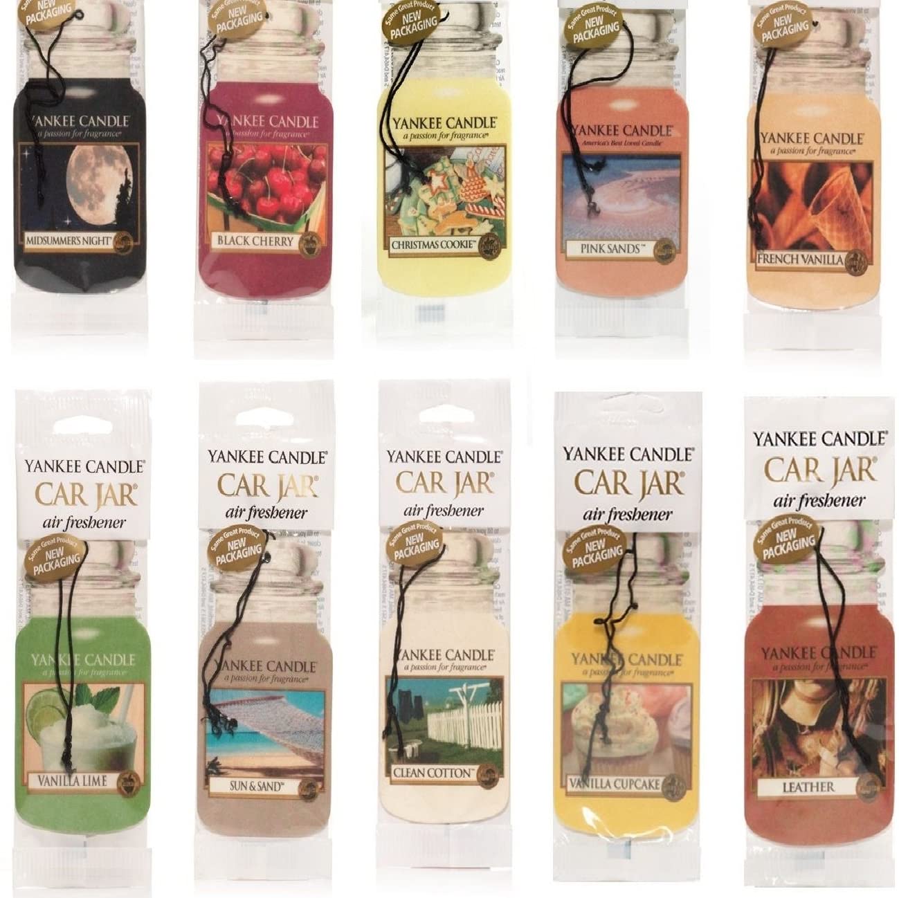 Yankee Candle Assorted Paper Car Jar Air Fresheners (10 Pack)