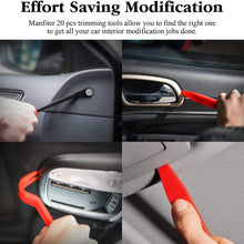 19Pcs Auto Audio Trim Removal Tool Set & Clip Plier Upholstery Fastener Remover Nylon Dash Door Panel Stereo Tool Kits - Red