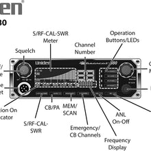 Uniden BEARCAT 880 CB Radio with 40 Channels and Large Easy-to-Read 7-Color LCD Display with Backlighting, Backlit Control Knobs/Buttons, NOAA Weather Alert, PA/CB Switch, and Wireless Mic Compatible