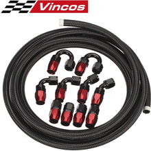 Vincos 8 an AN8 16Ft Nylon and Stainless Steel Braidied Feul Hose + 10pcs an 8 Hose Fitting Kit