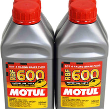 Motul (4 Pack) 100949 8068HL RBF 600 Factory Line Dot-4 100 Percent Synthetic Racing Brake Fluid - 500 ml