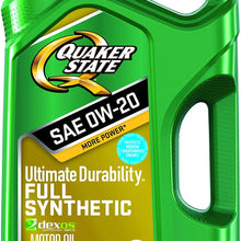 Quaker State 550046181-3PK Ultimate Durability Full Synthetic 0W-20 Motor Oil (SN/GF5 2016), 5 Quart, 3 Pack