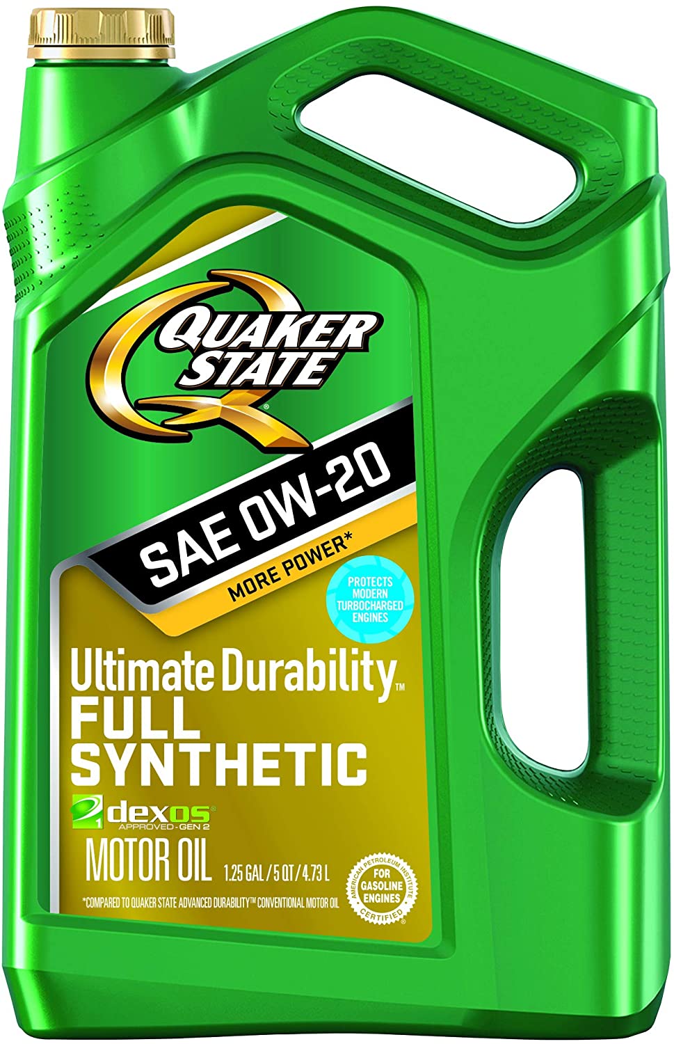 Quaker State 550046181-3PK Ultimate Durability Full Synthetic 0W-20 Motor Oil (SN/GF5 2016), 5 Quart, 3 Pack