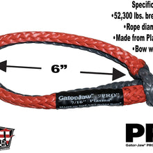 Bubba Rope Gator-Jaw PRO Synthetic Shackle, 7/16” – Heavy-Duty Vehicle Tow Shackle: 52,300 lbs. Capacity - Yellow
