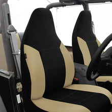 FH Group FH-FB103115 Leather/Velour High Back Car Seat Covers Beige/Tan (Full Set Airbag Ready and Split Rear Bench) FH1002 Non-Slip Dash Grip Pad-Fit Most Car, Truck, SUV, or Van