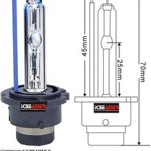 ICBEAMER 10000K D2S D2C D2R Xenon Factory HID Replacement for OEM Headlight Low Beam Light Bulbs Lamp [Color: Blue]
