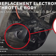 Electronic Throttle Body - Fits 2.0L and 2.4L Chrysler 200, Sebring, Dodge Avenger, Caliber, Journey, Jeep Compass and Patriot - Replaces 04891735AC, 977025, 4891735AD, 4891735AC - Years 2007-2017