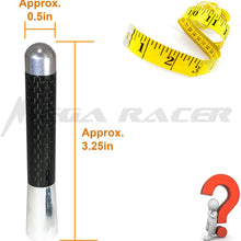 1 Pc JDM Style Polished Silver 3" in / 76 mm Real Carbon Fiber Screw Type Short Stubby Antenna Sport Auto Car SUV AM/FM