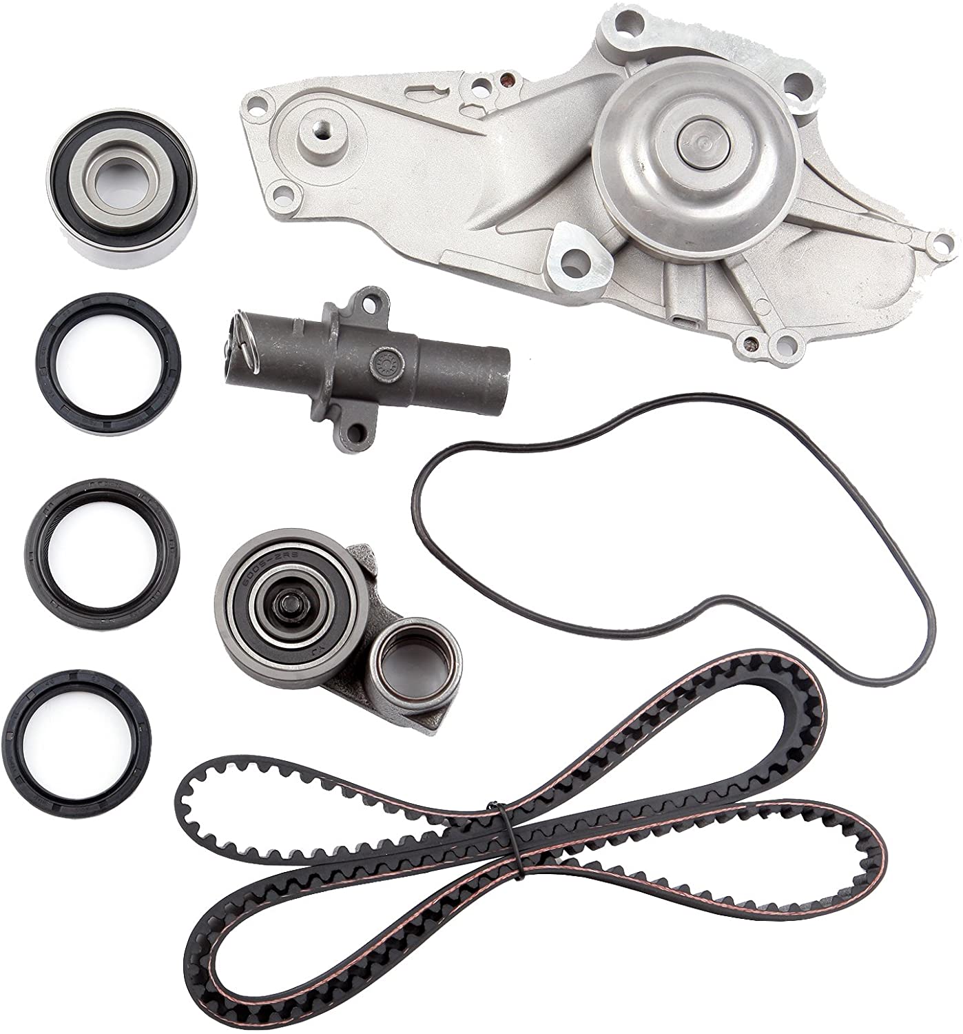 SCITOO for 03 04 05 06 07 08 09 10 11 12 13 14 15 Acura MDX /05 06 07 Honda Accord，Replaceable Timing Belt kit Including Timing Belt Water Pump with Gasket tensioner Bearing etc