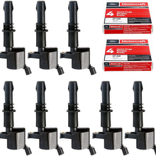 MAS Ignition Coils DG511 with Motorcraft SP515 SP546 Spark Plugs for Ford Lincoln Mercury V8 V10 4.6l 5.4l 6.8l Compatible with 3L3E12A366CA 5C1584 C1541 FD-508 UF-537 DQ50101D (set of 8)