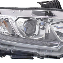 Headlight Assembly Compatible with 2016-2019 Honda Civic Halogen Coupe Hatchback Sedan Passenger Side