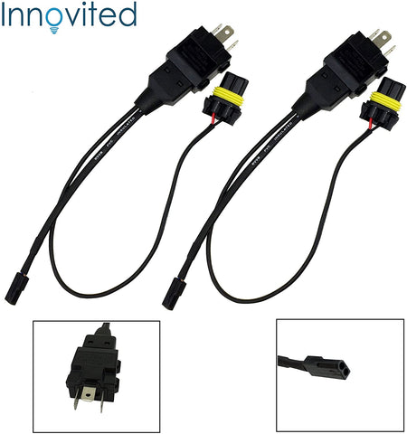 Innovited (2) Easy Relay Harness For H4 9003 Hi/Lo Bi-Xenon HID Xenon Bulbs Wiring Controllers