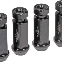 Dorman 712-245A4 Wheel Nut 1/2 In.- Racing Style for Select Models, Black (Pack of 4)