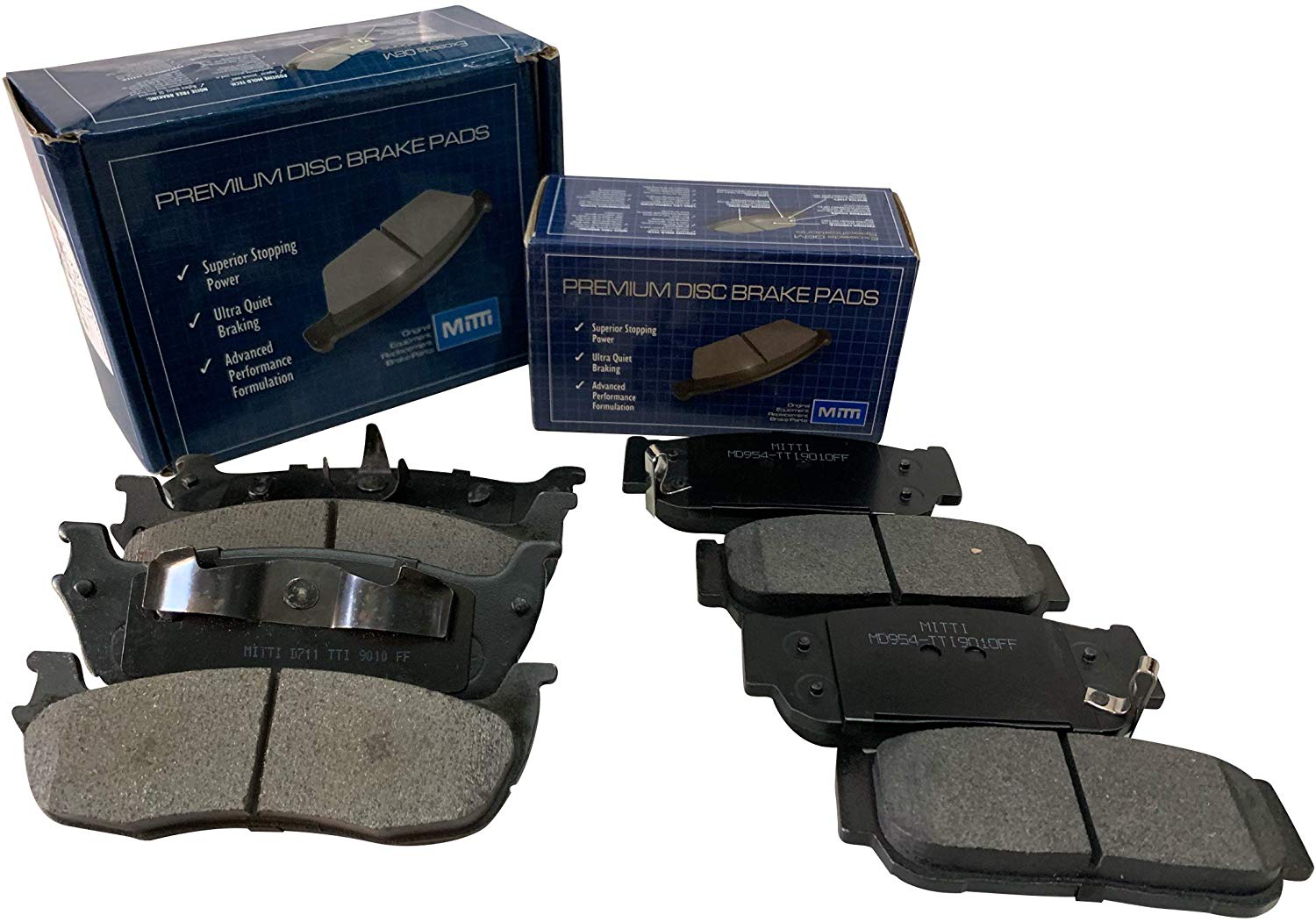 FRONT + REAR Mitti Brake Pad 2 Full Sets Fit Ford Fusion, Mazda 6, Lincoln MKZ