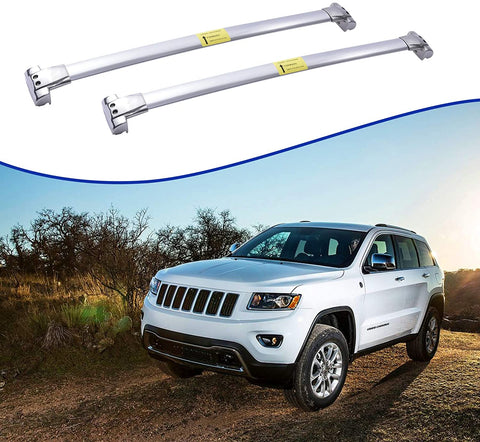 ACUMSTE Aluminum Car Top Luggage Roof Rack Cross Bar, Compatible for 2011-2020 Jeep Grand Cherokee Carrier Adjustable Frame,Silver Plating