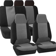 TLH Premium Fabric Seat Covers Full Set, Airbag Compatibal&Split Bench, Gray Color-Universal Fit for Cars, Auto, Trucks, SUV