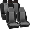 TLH Premium Fabric Seat Covers Full Set, Airbag Compatibal&Split Bench, Gray Color-Universal Fit for Cars, Auto, Trucks, SUV