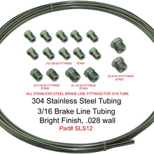 (Kit) Stainless Steel Brake Line Tubing Kit 3/16 OD Coil Roll & SAE Tube Nut Fittings