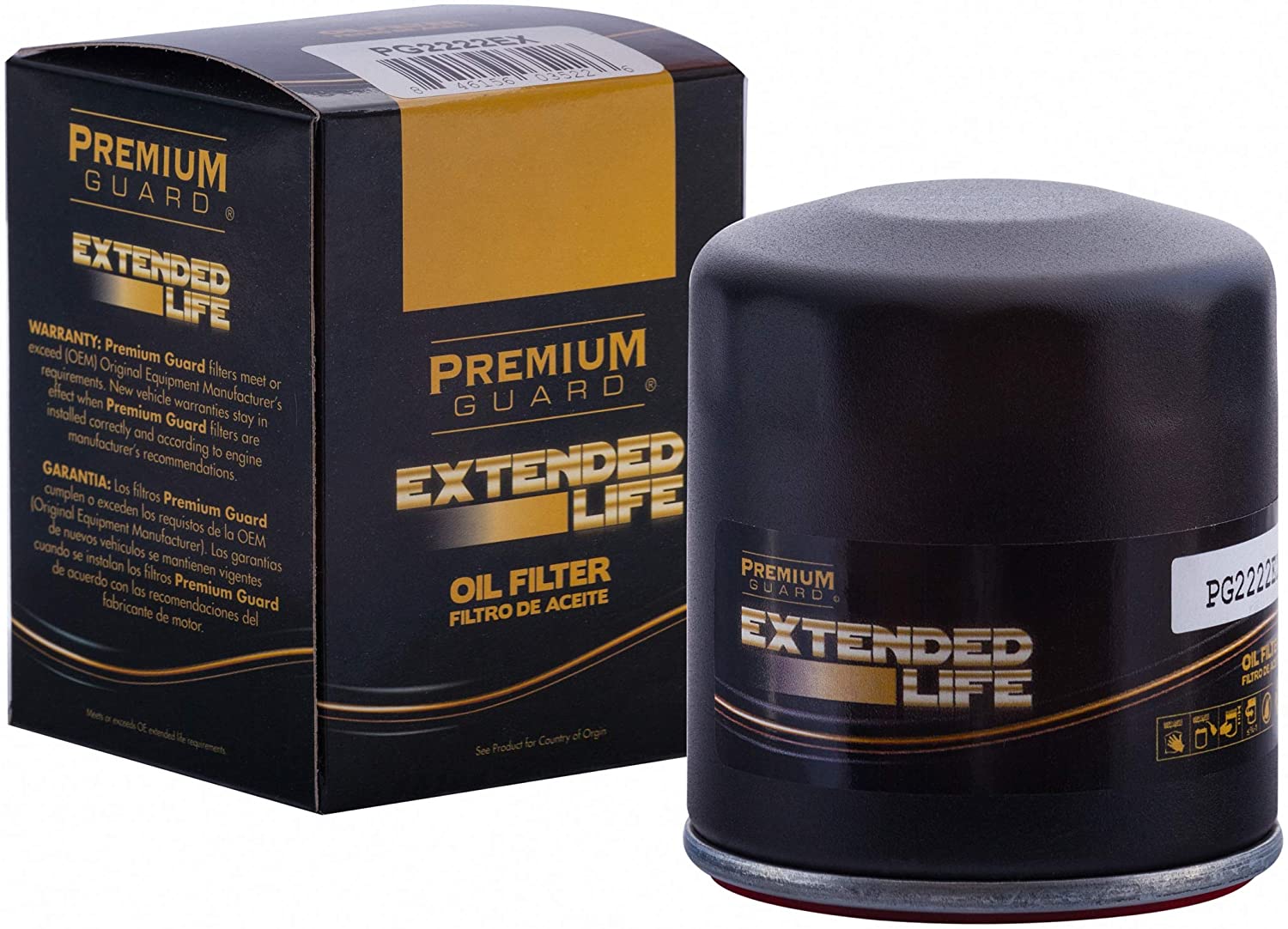 PG Oil Filter, Extended Life PG2222EX |Fits 1989-20 various models of Ram, Chevrolet, Jeep, GMC, Dodge, Chrysler, Cadillac, Buick, Saturn, Fiat, Suzuki, Alfa Romeo, Pontiac, Isuzu (Pack of 1)