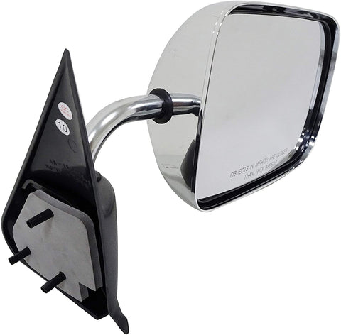 Dorman 955-221 Driver Side Manual Door Mirror - Folding for Select Dodge Models, Black and Chrome