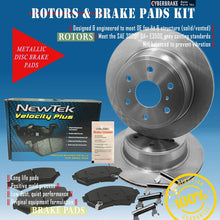 DK1604-2 Rear Rotors and Semi-Metallic Brake Pads and Hardware Set Kit