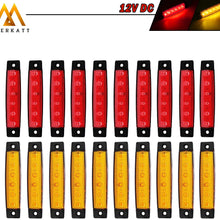 Meerkaat (Pack of 20) 3.8 Inch 10 Amber & 10 Red 6 LED Clearance Lamp Side Indicators Marker Sealed License Decoration Turn Signal Fender Tail Brake Light Truck Jeep Lorry ATV Bus RV 12v DC Model TK12