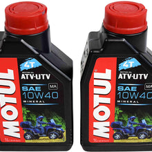 Motul 105878 4T 10W40 Motor Oil for 4 Stroke ATV/UTV Engines 1L/1.05 Quarts Can 10W-40 (2) Pack